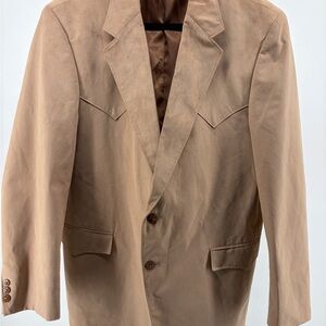 Circle Dallas Texas Brown Suede Blazer, Men's Size 46R
